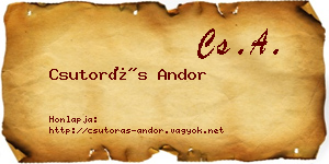 Csutorás Andor névjegykártya